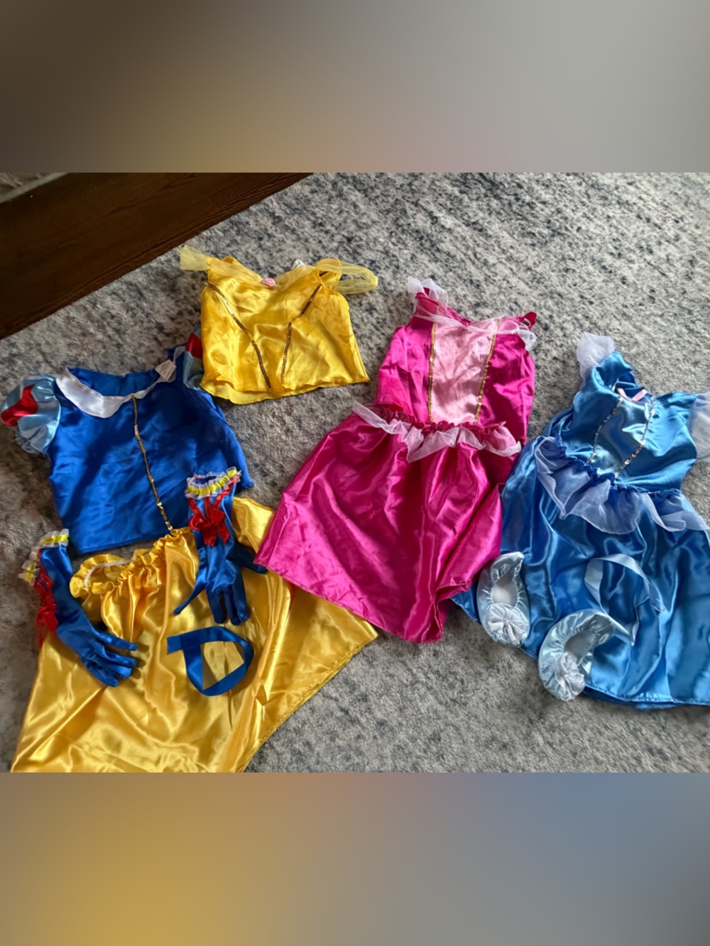 Kids Princess Costume Dress Set - Yellow, Pink, Blue